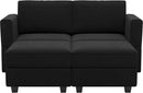 Belffin Modular Sectional Sofa with Reversible Chaise L Shaped Couch with Ottoman Modular Sofa Couch with Storage Black by CozyNest Decor