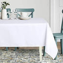 sancua Rectangle Tablecloth - 90 x 156 Inch - Water Resistant Spill Proof Washable Polyester Table Cloth, Decorative Fabric Table Cover for Dining Tables, Buffet Parties and Camping, White by CozyNest Decor