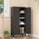 Black Metal Storage Cabinet, 48" Steel Cabinets for Home Office, Kitchen Pantry Storage Cabinet with Doors and 3 Adjustable Shelves, for Office, Home, Garage, School by CozyNest Decor