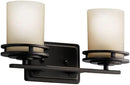 Kichler Hendrik 14.5" 2 Light Vanity Light with Light Umber Etched Glass Olde Bronze® by CozyNest Decor