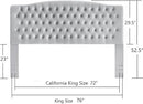 24KF Upholstered Tufted Button Velvet Headboard,Comfortable Fashional Headboard King/CA King Size,Gray by CozyNest Decor