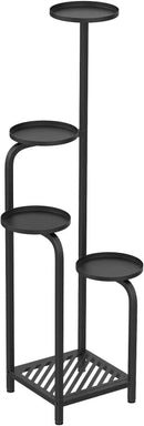 TOSKING 5 Tier Tall Plant Stand Indoor Outdoor, Heavy Duty Corner Shelf for Plants & Decor, Space Saving 3.9FT Metal Flower Pot Stand for Balcony, Garden, Living Room, Patio (Black, 47in) by GreenHaven Gardens