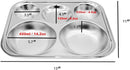 Korean Stainless Steel Divided Plates, Food Grade 304 Tray Large Size for Adults, Teens, Picky Eaters, Campers, BPA Free, Diet Portion Control, Serving Platter, Dinner Snack, Set of 2 by TinyTreasures Baby Boutique