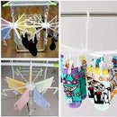 DurReus Foldable Clip Drip Laundry Hanger Portable Plastic Hanging Dryer with 20 Clips for Drying Cloth Diapers,Baby Clothes,Bras,Underwear,Hat,Gloves,Socks by TinyTreasures Baby Boutique