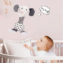 D-KINGCHY Baby Toys 0-12 Months, Black and White Newborn Toys, Soft Plush Rattle Stuffed Animal Toy with Teether and Sound, Developmental Hand Grip Toys (Elephant) by TinyTreasures Baby Boutique