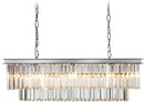 L39.4 Chrome Rectangle Modern Crystal Chandeliers Lighting Rectangular Pendant Ceiling Lights Fixture Lamp for Dining Living Room by CozyNest Decor