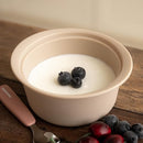 Microwave Silicone Steamer for Baby Food, Made In Korea, Oven & Dishwasher Safe to 482°F, Easy Clean, Microwave Pot with Handle & Lid, 100% Food Grade Steamer Bowl (Creme Brulee, 550ml + 800ml set) by TinyTreasures Baby Boutique