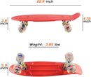 Skateboards Complete 22 Inch Mini Cruiser Retro Skateboard for Kids Boys Youths Beginners by TinyTreasures Baby Boutique