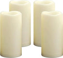 4 Pack Outdoor Battery Operated Candles with Timer Waterproof Led Flickering Candles Flameless Pillar Lights for Party/Lantern/Patio/Wedding/Garden,Cream White,3x6 Inch by GreenHaven Gardens