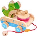 Baby Gift Wooden Toddler Pull Toy, Crocodile Drum Tapping Children's Toy, Baby dragging and Learning to Walk, Rope Traction Rope Crawling for Toddlers Ages 1+ by TinyTreasures Baby Boutique