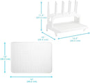 PopYum Glacier White Space Saving Drying Rack from 100% Recycled Bottles with Clear Frosted Silicone Drying Mat, countertop for Baby Bottles, Plastic Bags, Cups, Glass, tumblers, Compact by TinyTreasures Baby Boutique