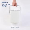 BLUE GINKGO Kitchen Compost Bin [5L / 1.32 GAL] – Filter-Free, Odor-Tight Countertop Food Waste Pail with Handles (Made in Korea, White) by GreenHaven Gardens