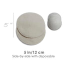 Soothingly Soft Merino Wool Nursing Pads, Style Softline, Extra Thickness, 5 in. Diameter by TinyTreasures Baby Boutique