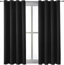 ChrisDowa Grommet Blackout Curtains for Bedroom and Living Room - 2 Panels Set Thermal Insulated Room Darkening Curtains (Black, 52 x 54 Inch) by CozyNest Decor