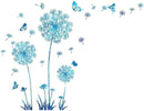 Hello Spring Summer Window Cling Sticker Flowers, and Butterfly Window Stickers, Spring and Summer Decor, Home, Shop, and Party Window Glass Display Stickers (Blue) by CozyNest Decor
