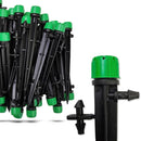 (100-PACK) - 1/4" Inch 360 Degree Drip Emitter On 6" Stake Sprayer Adjustable Flow 0-20 GPH, Fits 1/4 (4-6mm) Irrigation Tubing - Micro Bubbler Drippers for Drip Irrigation (50 Pack Dripper on Stake) by GreenHaven Gardens