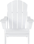 WO Home Furniture Adirondack Chair Table Set of 2 PCS Outdoor Folding Chair w Side Table Weather/UV Resistant for Lawn, Garden, Bon Fire, Balcony (White) by GreenHaven Gardens