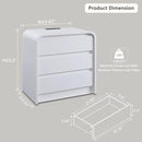 25" Tall Modern Nightstand with Charging Station, 23.6'' Wide Wood Bedside Table w/3 Storage Drawers, Small Dresser w/Curved Profile Design, End Table for Bedroom, White by CozyNest Decor