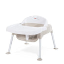 Foundations Secure Sitter 7" Feeding Chair, Stable “No Tip” Feet, 3-Point Adjustable Harness, Removable Tray, Easy to Clean, Smooth Plastic (White/Tan) by TinyTreasures Baby Boutique