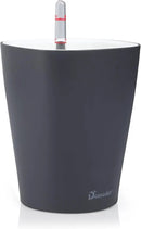 Dexceder 6x7 Self Watering Planter Indoor Outdoor, Matte Table Flower Plant Pot with Water Level Indicator (Slate Gray) by GreenHaven Gardens