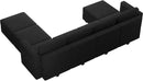 Belffin Modular Sectional Sofa U Shaped Sectional Couch with Reversible Chaises Velvet Modular Sofa with Storage Seat Black by CozyNest Decor
