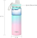 DRINCO Stainless Steel Water Bottle Spout Lid Vacuum Insulated Double Wall Water Bottle Wide Mouth (40oz 32oz 22oz 18oz 14oz) Leak Proof Keeps Cold or Hot (22 oz, 22oz Macaron) by CozyNest Decor