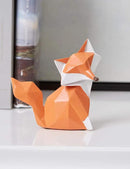 HAUCOZE Fox Figurine Gifts Geometric Sculpture Decor Animal Gifts Statue Polyresin Arts 4.0 inch by CozyNest Decor