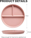 greenandlife 9 Inch (4PCS) Unbreakable Divided Plates for Kids Adults, Dishwasher & Microwave Safe Compartment Plate, Lightweight Reusable Plastic Portion Control Plates, BPA Free and Healthy by CozyNest Decor