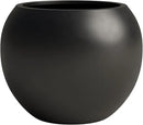 DTY Signature Mount Sherman Lightweight Durable Modern Fiberstone Sphere Planter for Indoor & Outdoor Drainage Hole & Rubber Plug Weather Resistant, 17" H x 21" Dia 14.4" Pot Opening - Large, Black by CozyNest Decor