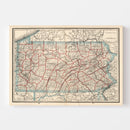 Vintage Map of Pennsylvania 1893