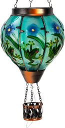 Starsoul Frog Hot Air Balloon Solar Lantern with Candle Holder Glass Outdoor Solar Hot Air Balloon Flickering Flame Lamp Hanging Garden Light Waterproof for Lawn Porch Tree Yard Decorations by GreenHaven Gardens