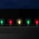 C7 LED Christmas Lights Outdoor, 25FT Clear Red Green and Frosted White Christmas String Lights with 27 LED Energy-Efficient Bulbs, Hanging Christmas Decorations Lights for Party Patio Garden Yard
