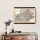 Vintage Map of Kentucky 1893