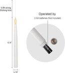 GenSwin 10.8" Floating Candles with Magic Wand Remote Timer, Flameless Taper Candles Flickering Battery Operated, LED Electric Hanging Window Candle Christmas Halloween Decorations(12 Pack, White) by CozyNest Decor