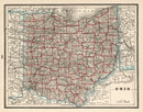 Vintage Map of Ohio 1893