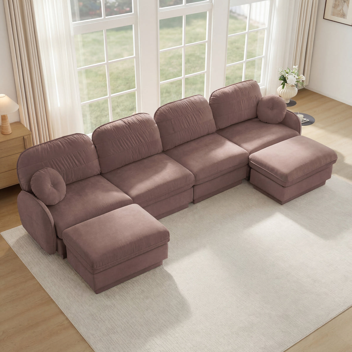 137" Oversize Chenille U-Shaped Sofa, photo 3 of 10