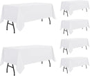 sancua 6 Pack White Tablecloth 60 x 84 Inch, Rectangle Table Cloth for 4ft Tables - Stain and Wrinkle Resistant Washable Polyester Table Cover for Dining Wedding Banquet Party Buffet Restaurant by CozyNest Decor