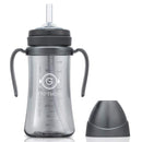 GROSMIMI Spill Proof no Spill Magic Sippy Cup with Straw with Handle for Baby and Toddlers, Customizable, PPSU, BPA Free 10 oz (Charcoal) by TinyTreasures Baby Boutique