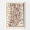 Vintage Map of Indiana 1893