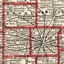 Vintage Map of Indiana 1893