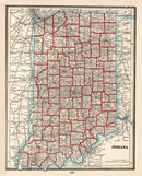 Vintage Map of Indiana 1893