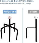 76 inch Outdoor Shepherd Hook with 5 Prong Base (2 Packs), Adjustable Heavy Duty Garden Hanging Stake for Bird Feeder Solar Light Plant Hanger Wedding Decor, Matte Black by GreenHaven Gardens