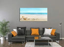 DZL Art S73975 Beach Picture Decor Ocean Painting Canvas Wall Art Prints of Starfish and Seashell on Sandy Seaside Ready to Hang for Living Room Bedroom Office Wall Decor Home Decoration by CozyNest Decor
