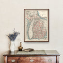 Vintage Map of Michigan 1893