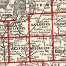 Vintage Map of Michigan 1893