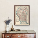 Vintage Map of Wisconsin 1893