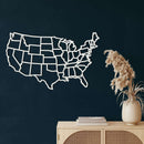 States of America Map Metal Wall Art