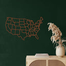 States of America Map Metal Wall Art