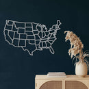 States of America Map Metal Wall Art