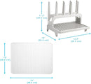 PopYum Seattle Gray Space Saving Drying Rack from 100% Recycled Bottles with Clear Frosted Silicone Drying Mat, countertop for Baby Bottle, Plastic Bags, Cups, Glass, tumblers, Compact by TinyTreasures Baby Boutique